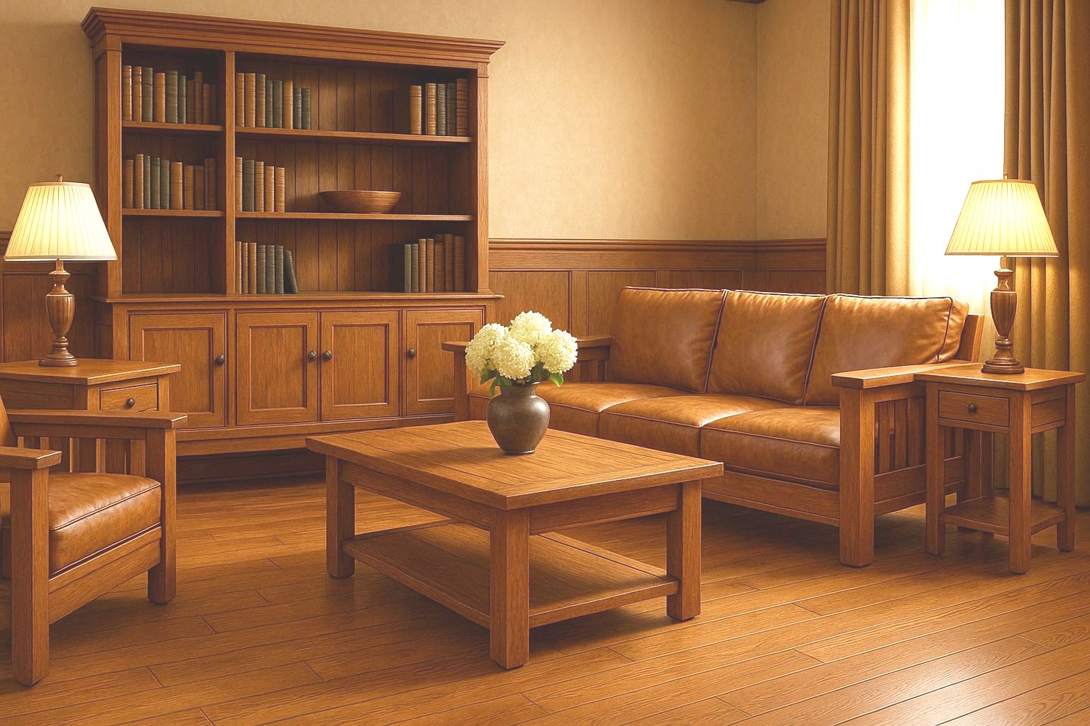 nội thất thuộc mộc và ánh sáng tự nhiên để bổ sung mộc